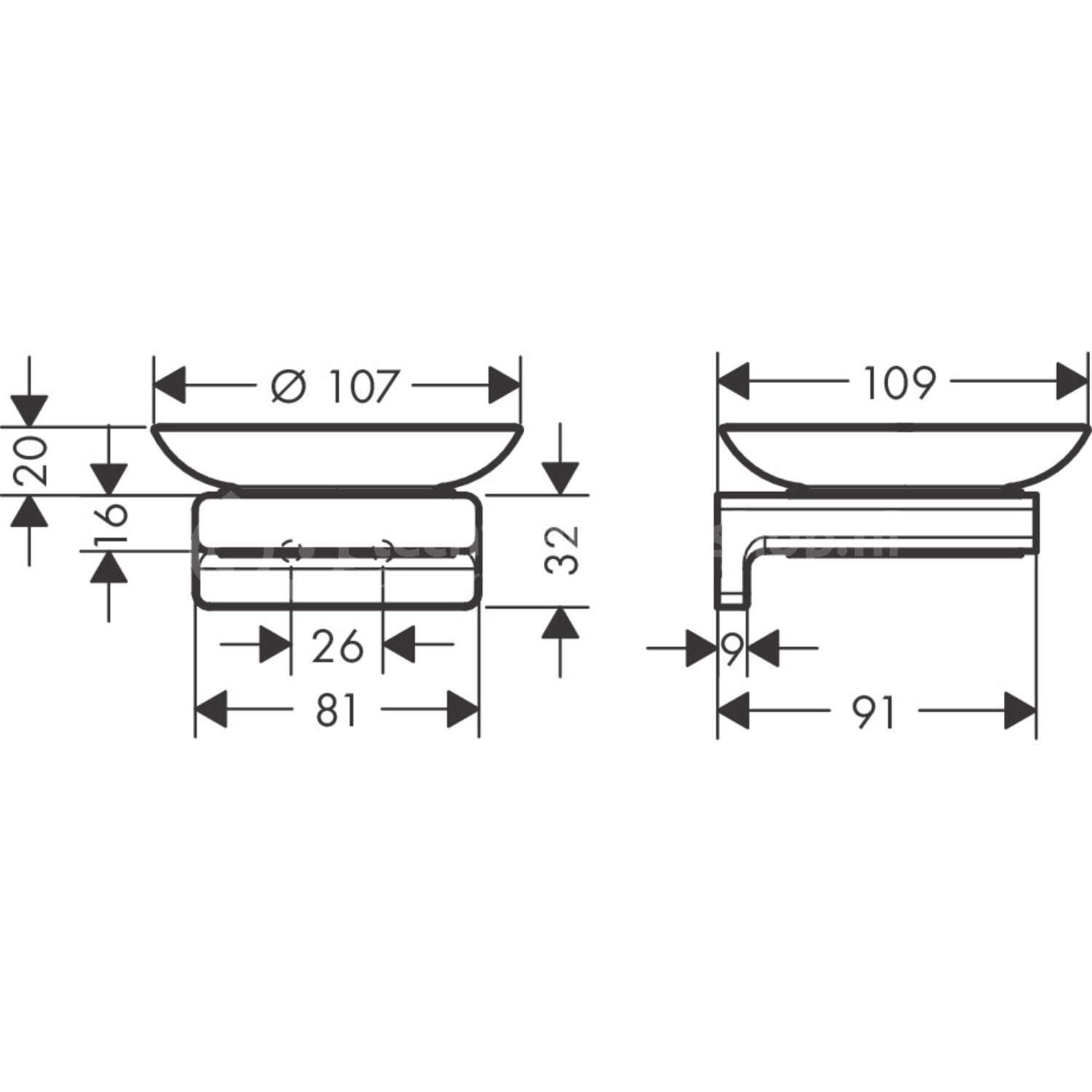 Hansgrohe AddStoris - 41746XXX / HG zpsch BBC, Zeephouder, verkoop per ...