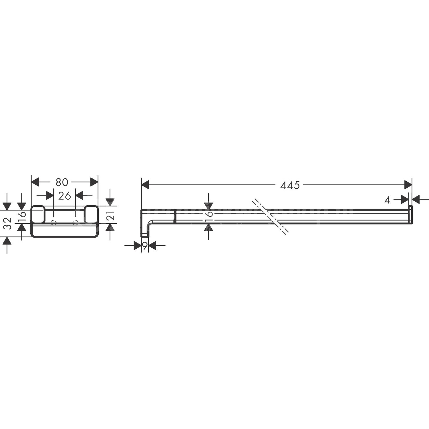 Hansgrohe AddStoris - 41770XXX / HG hdoekhdr 2-lids mz, Handdoekhouder ...