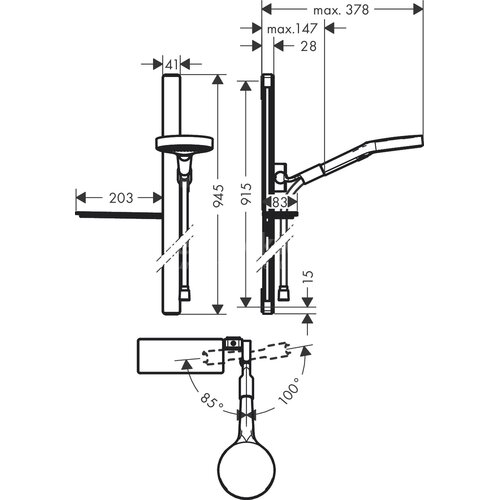 Hansgrohe Rainfinity - 27672XXX / HG dset PowderRain 130 3j EcoSmart ...