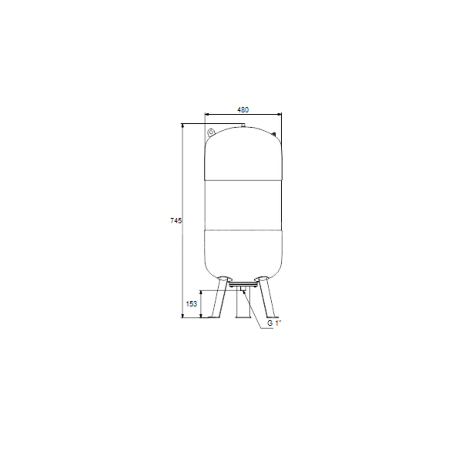 Grundfos Nederland Drukvat - 80L - PN16 / GT-U-80 PN16 G1