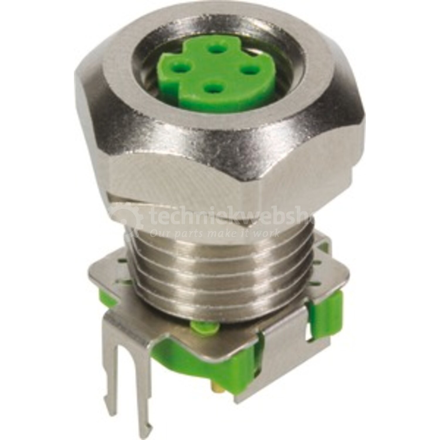 Harting M8-PCB-THT-2PC-4P-DCOD-F-STR / PCB connector, Straight, for ...