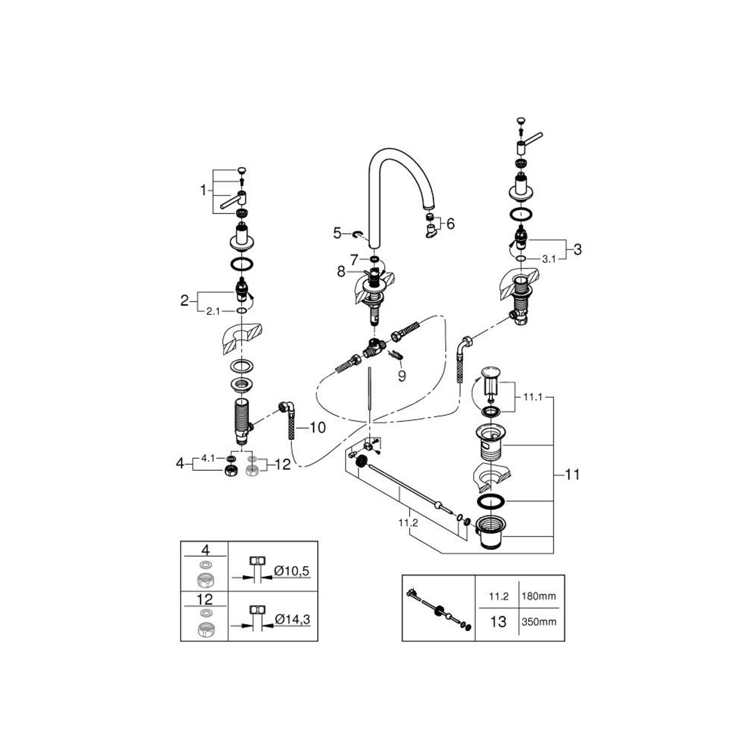 Grohe Nederland Atrio New Classic / Atrio Driegats wastafelmengkraan M ...