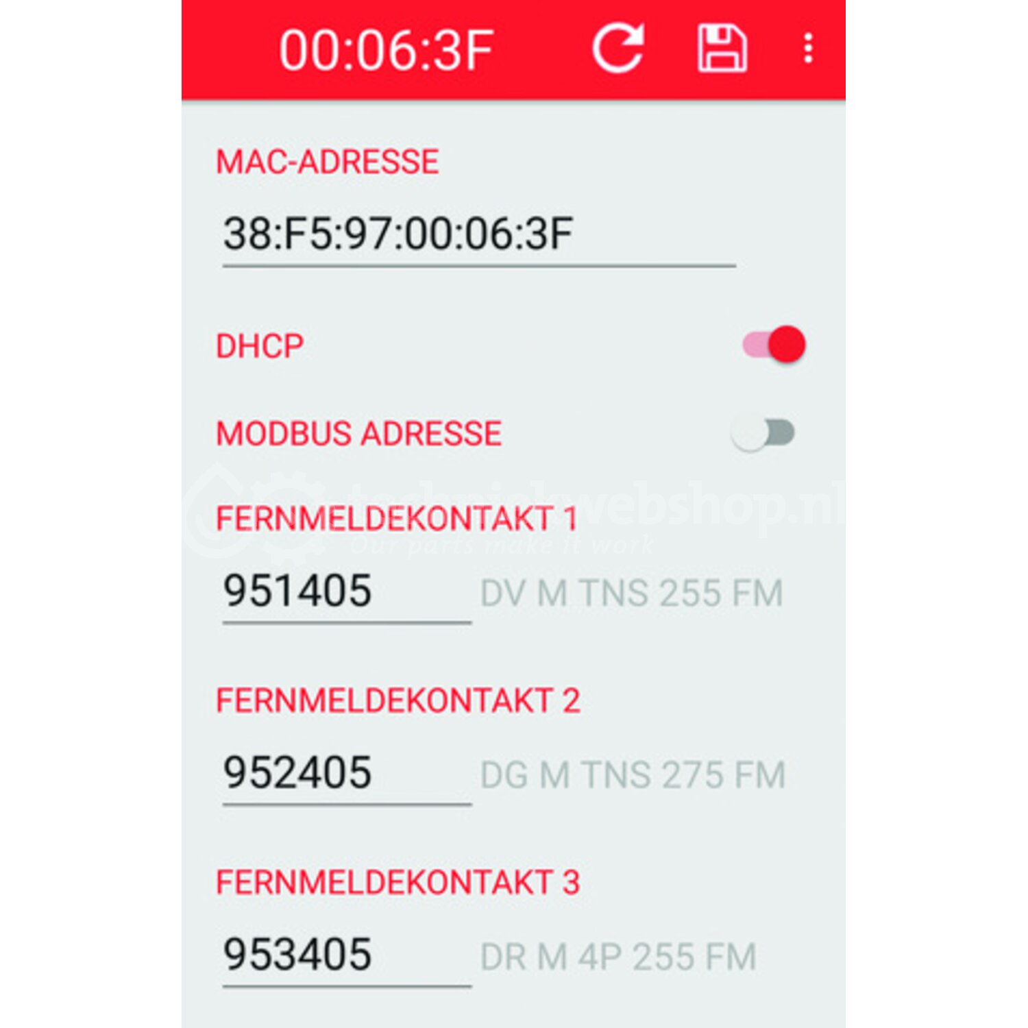 DRC AL MODBUS / DEHNrecord Alert f. transmission SPD status info. via ...