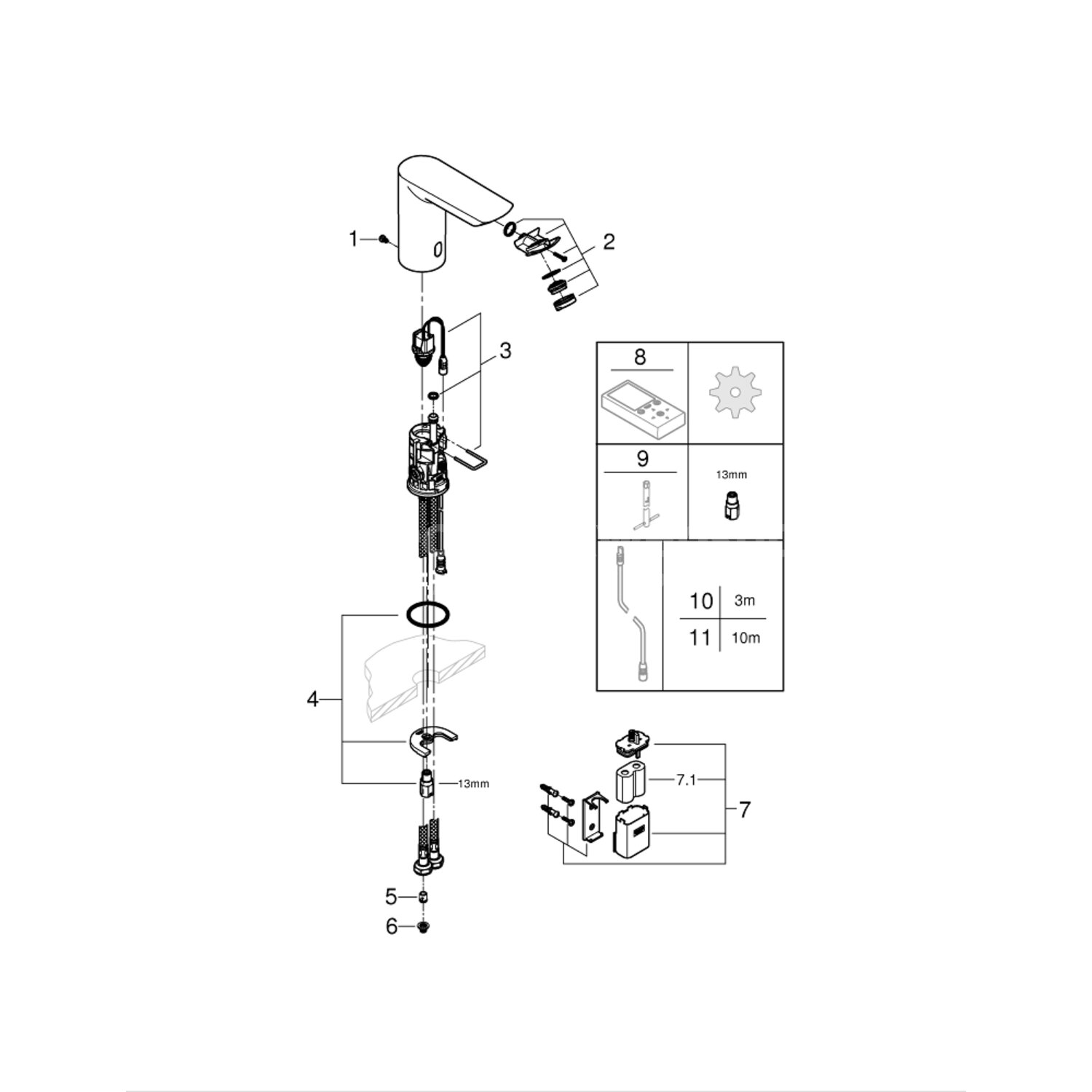Grohe Nederland BauCosmo E / Bau Cosmopolitan E Infrarood elektronische ...