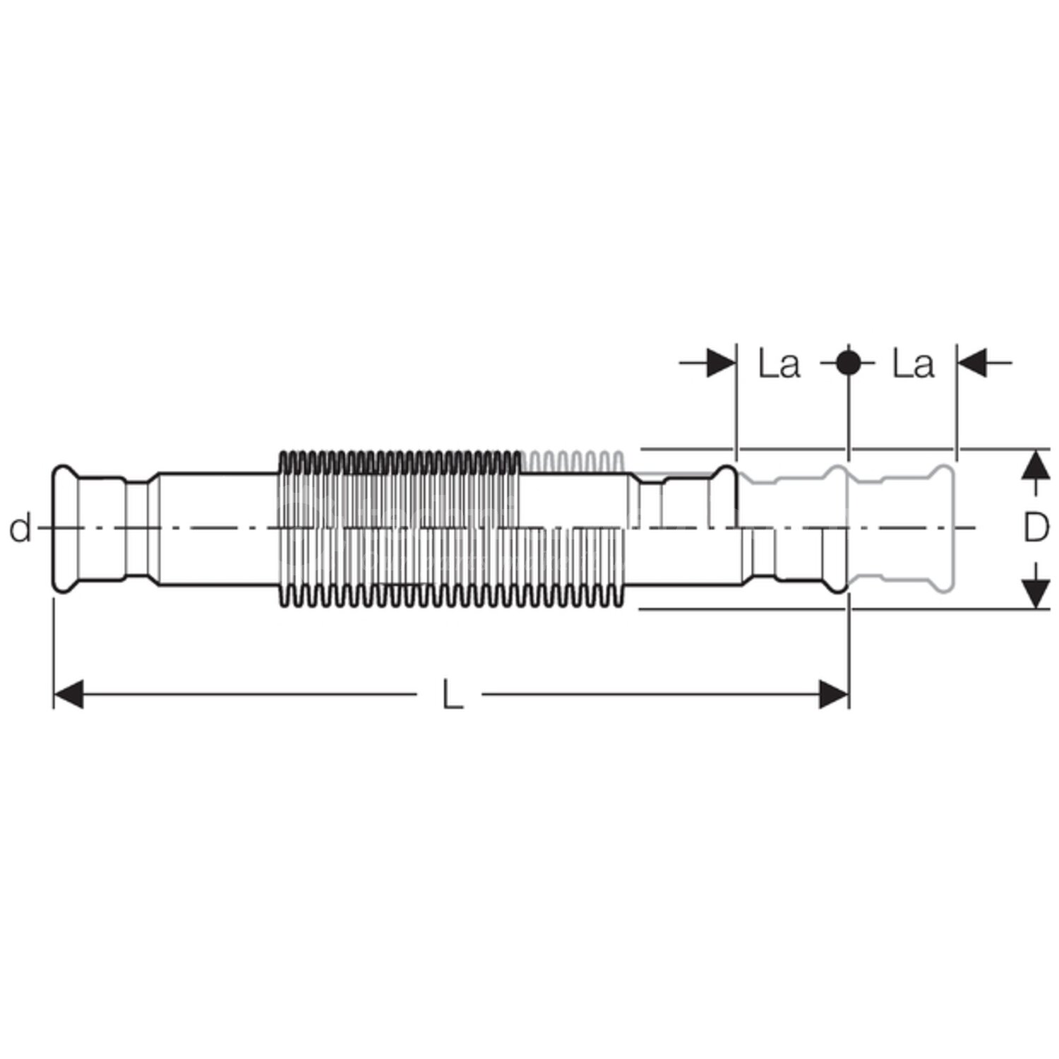 Geberit Mapress - RVS / 316 axiaalcompensator 88,9 mm, Metalen ...