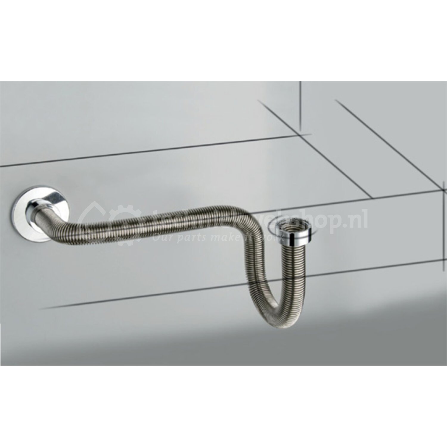 Raminex International Sifon - Passepartout / RVS 32MM - 80CM, P-, S ...