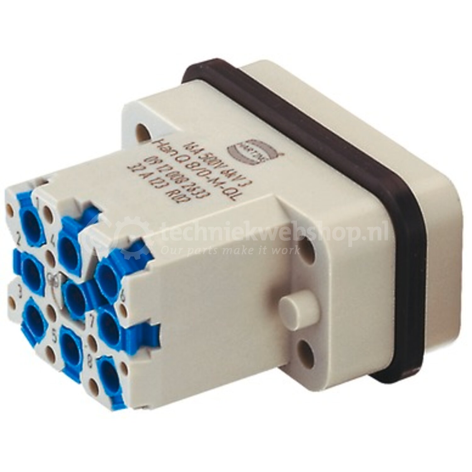 Harting Han Q8/0-M-QL / Inserts, Han-Quick Lock® termination, Male ...