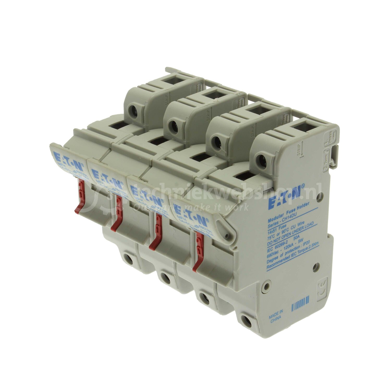 Eaton Bussmann Low Voltage Cyl-Fusegear - 1P+N 14x51 Neon Indicator ...