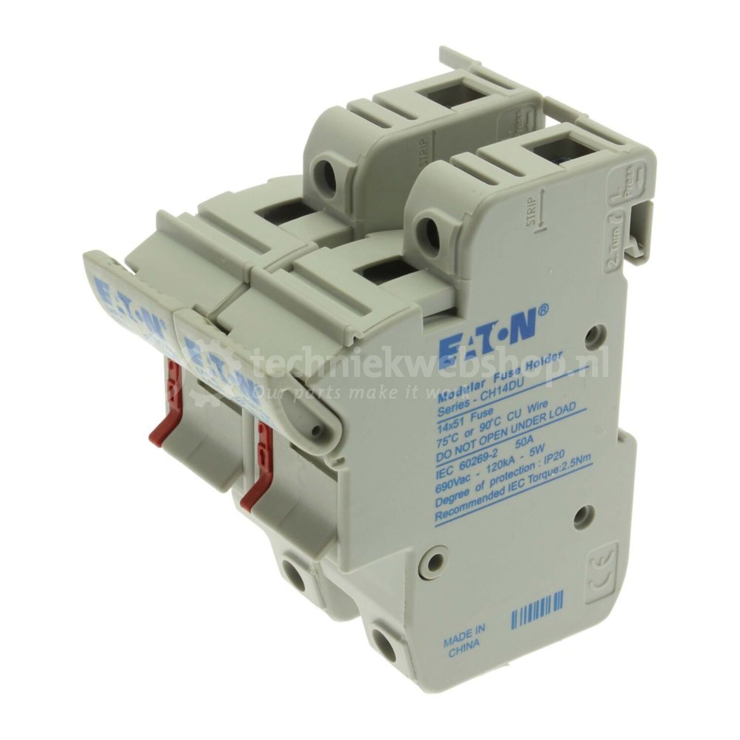 Eaton Bussmann Low Voltage Cyl-Fusegear - 2P 14x51 Fuse Holder ...