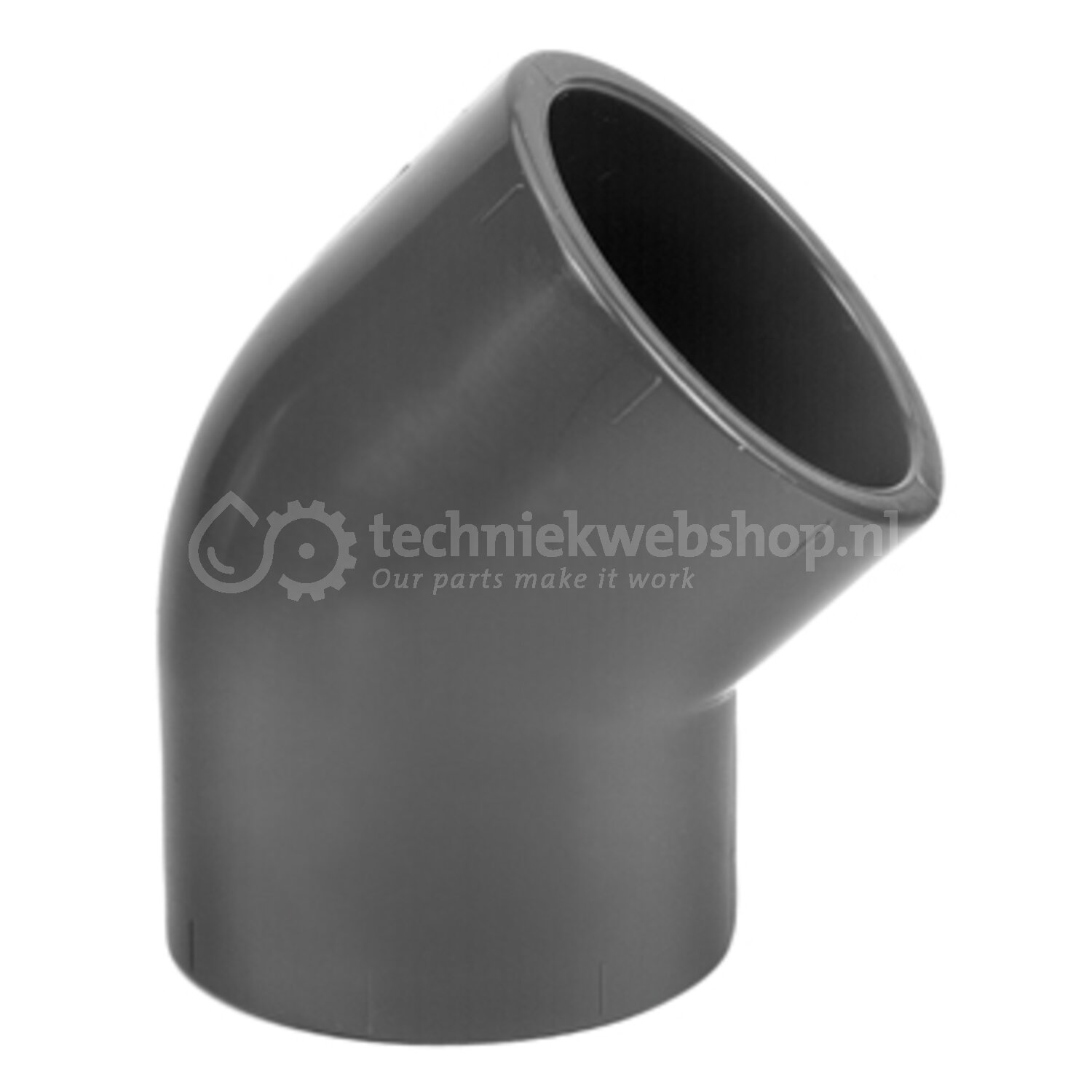Wavin Nederland PVC Druk Knie 45° GR 50 PN16 2xM, verkoop per: 1 x 1 ...