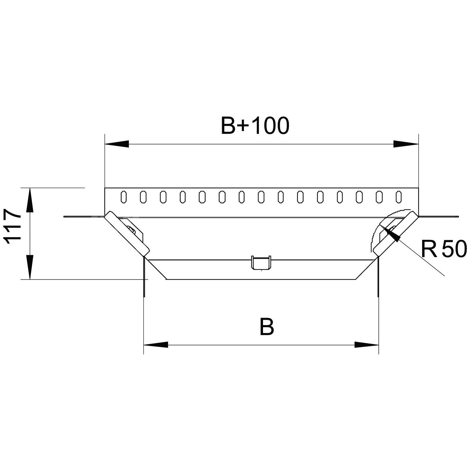 OBO Bettermann RAA 110 FS / Aanbouw T-stuk met 2 hoekverbinders 110x100 ...