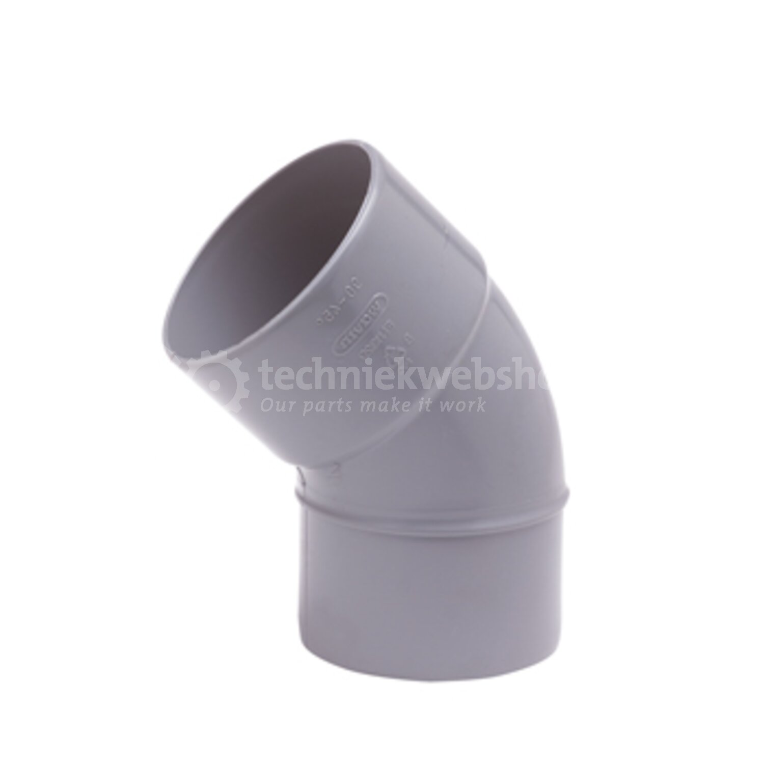 Wavin Nederland Wadal PVC L-Bocht 45° GR 75 M/S, verkoop per: 1 x 1 ...