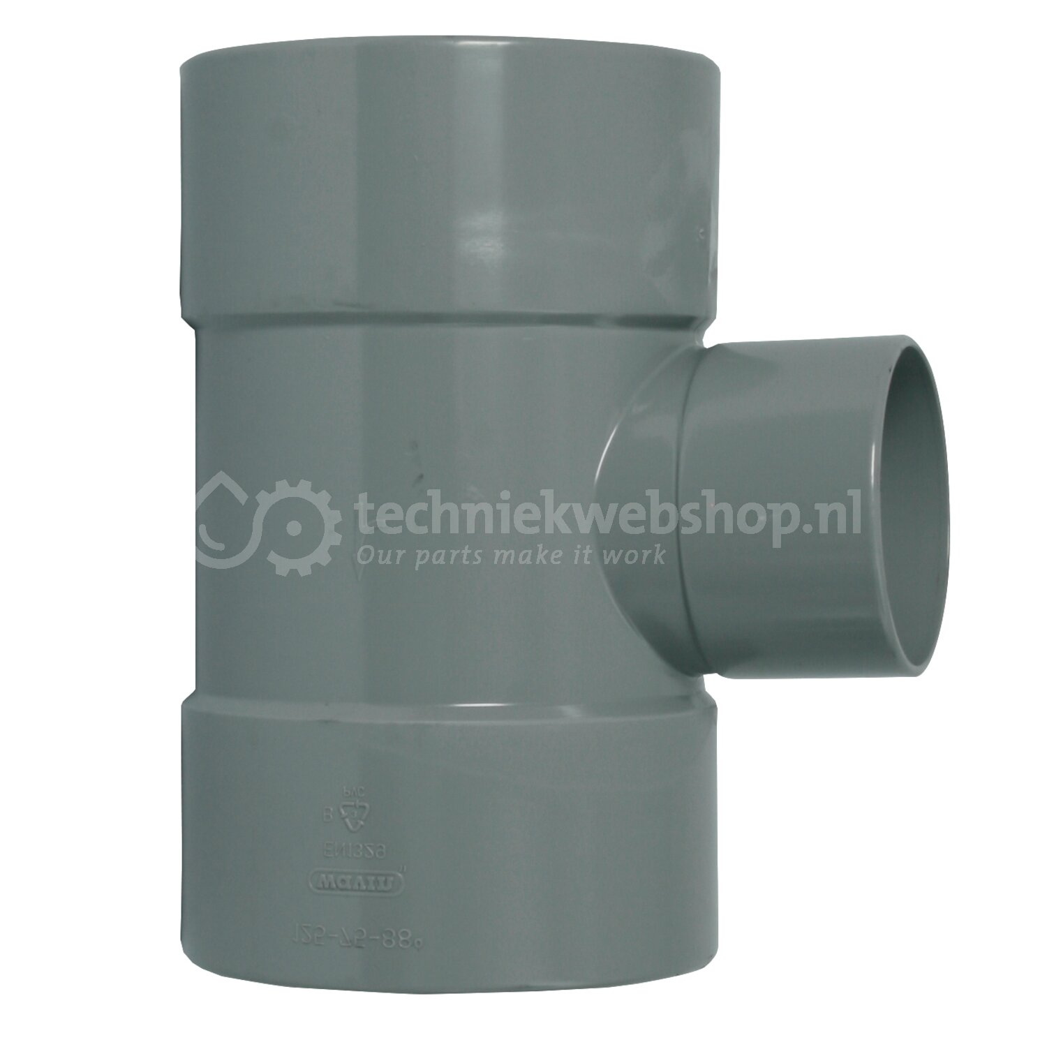 Wavin Nederland Wadal PVC L-T-Stuk 88° GR 110x50 3M BC, verkoop per: 1 ...
