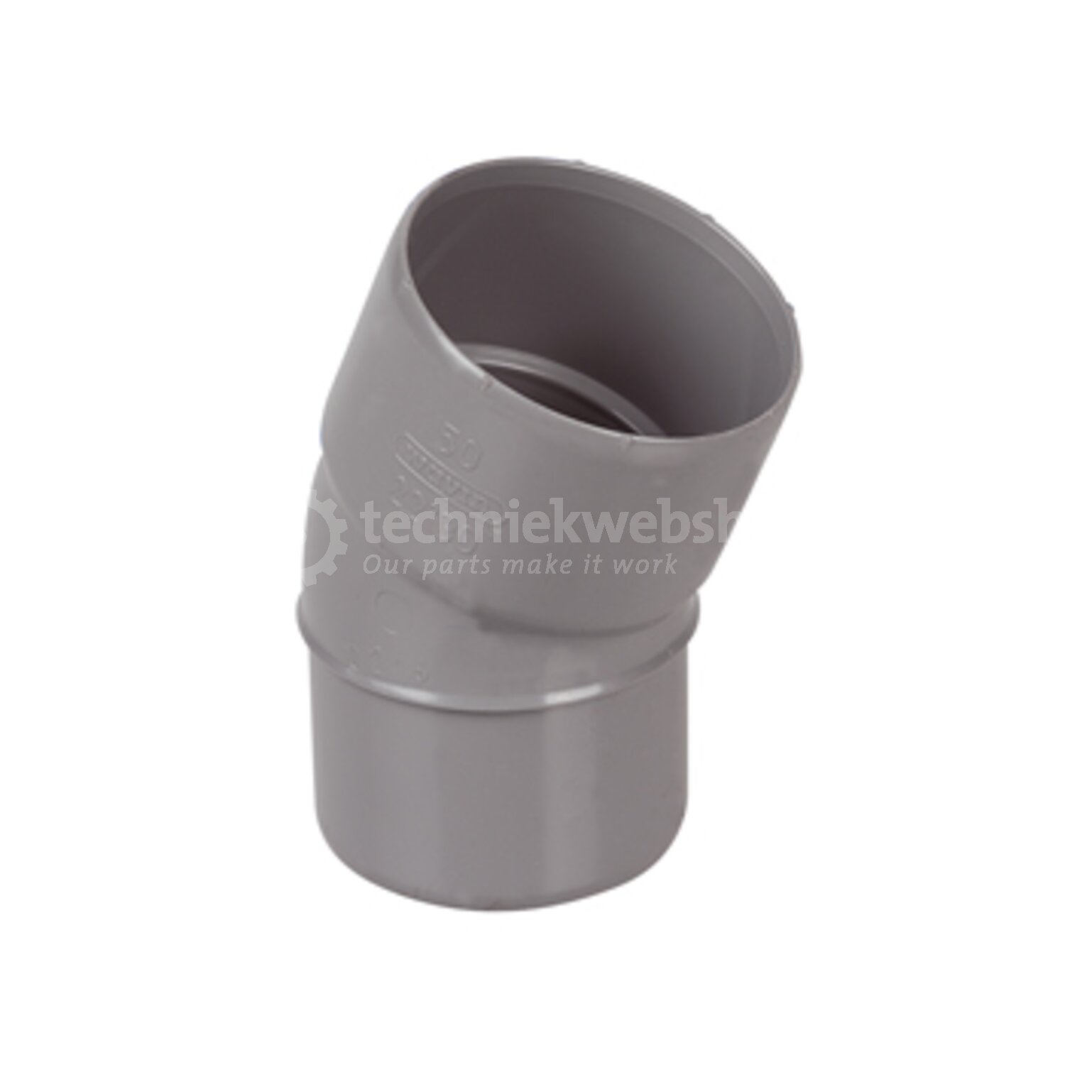 Wavin Nederland Wadal PVC L-Bocht 22° GR 50 M/S BC, verkoop per: 1 x 1 ...