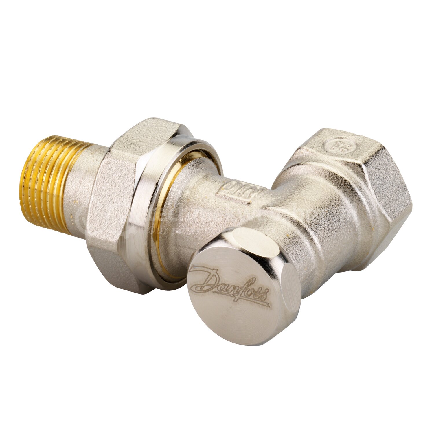Danfoss Voetventielen - RLV-S / 10 HAAKS VOETVENTIEL VERNIKKELD INL 3/8 ...