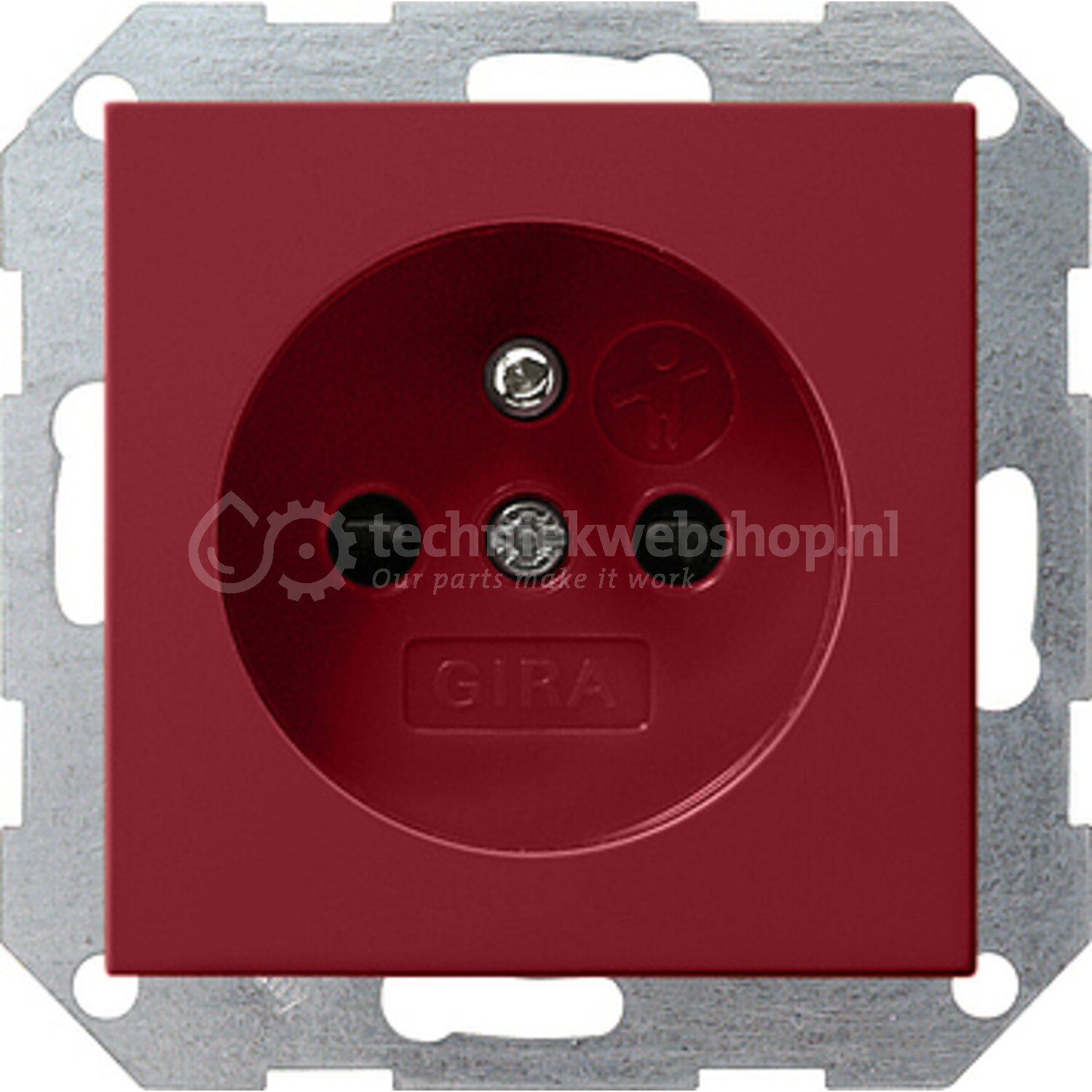 Gira System 55 - RNV_NA / WCD aardpen + SH rood, verkoop per: 1 x 1 ...