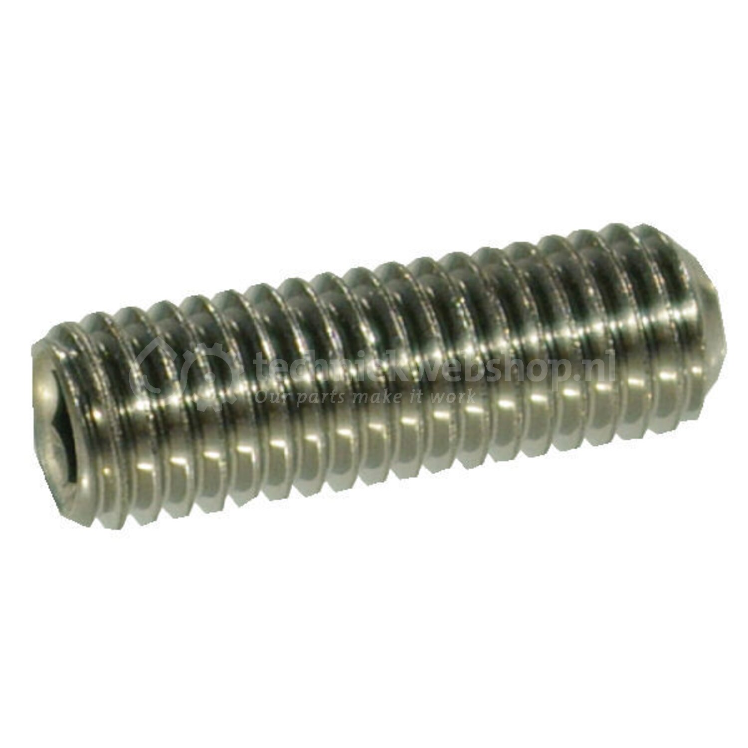 Kramp Inbusstelbout M6x6 RVS-A2 - 91666RVSP001 | M6x1,0 | 6 mm | DIN ...
