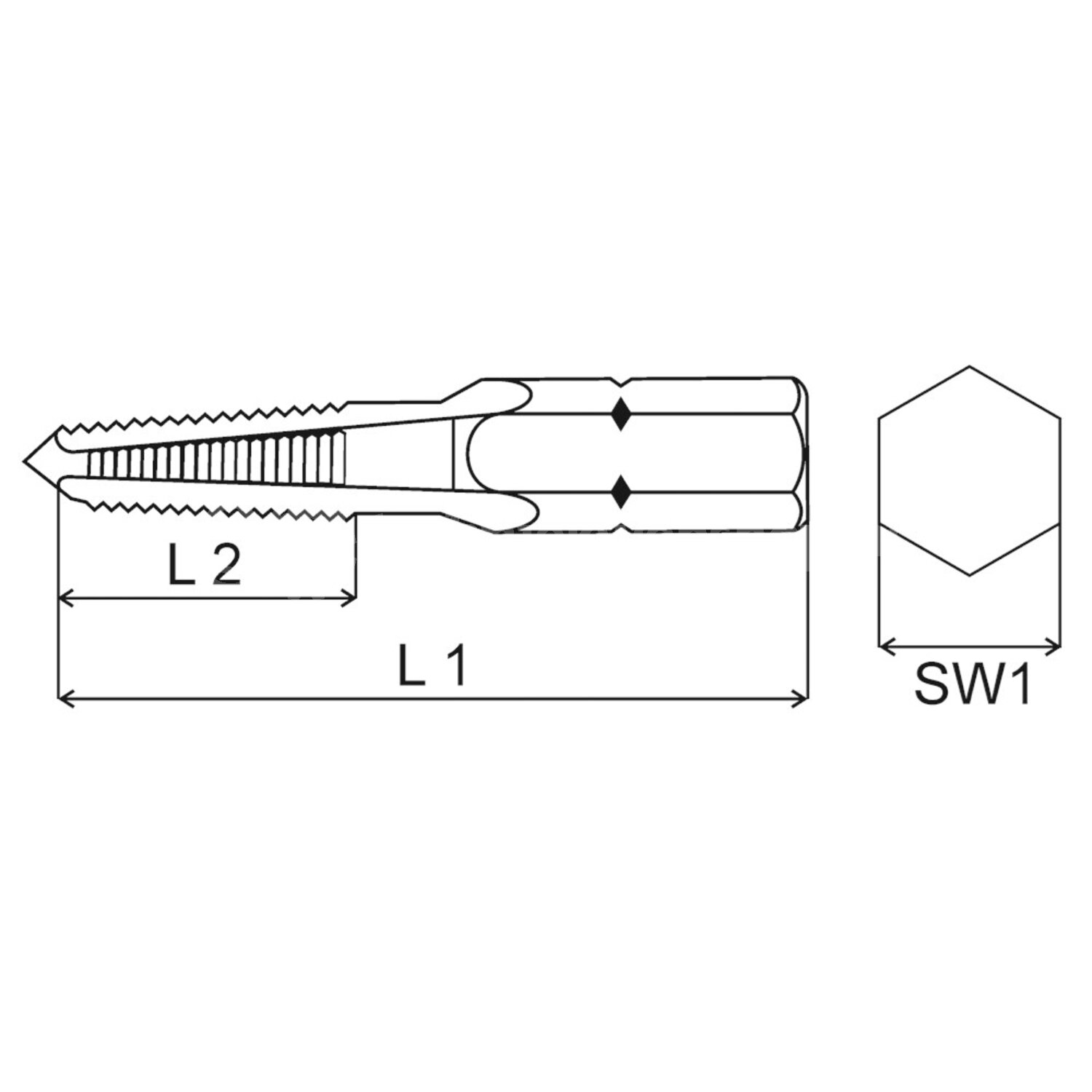 Völkel, 67710, HexTap S Gewindebohrer-Bit, Mf, HSS-G, M 7 x 0.5