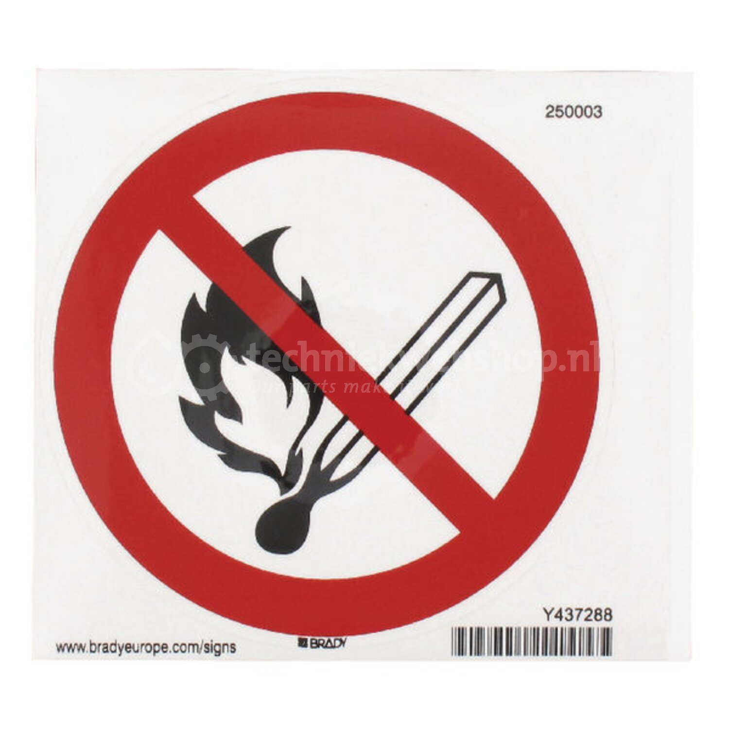 Brady Sticker verbod 100mm vuur - 8716106143771 | Diameter: 100 mm ...