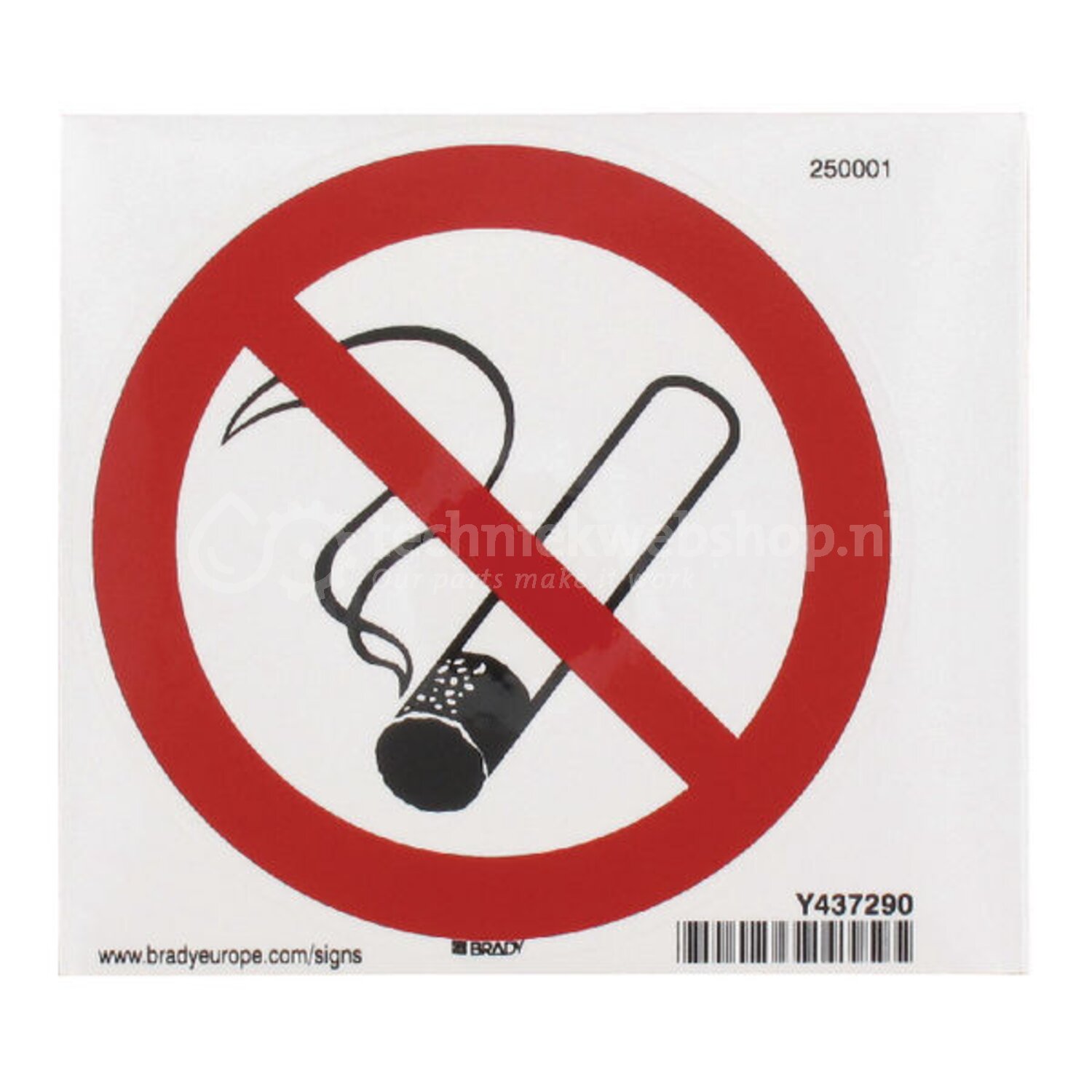 Brady Sticker verbod 100mm roken | Diameter: 100 mm | Kleur: Zwart ...