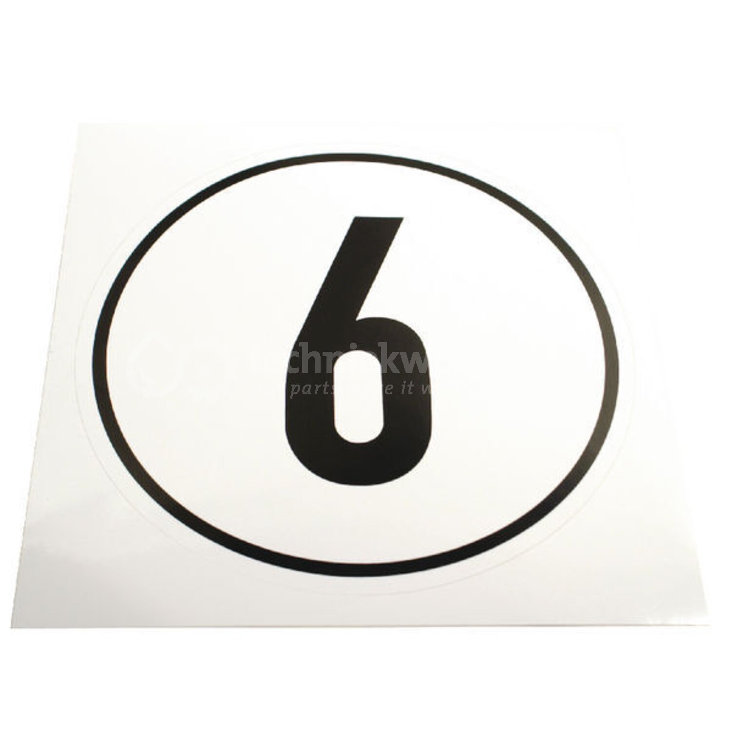 Sticker 6 km Duits model | Diameter: 200 mm | Kleur: Zwart, Wit | Vorm ...
