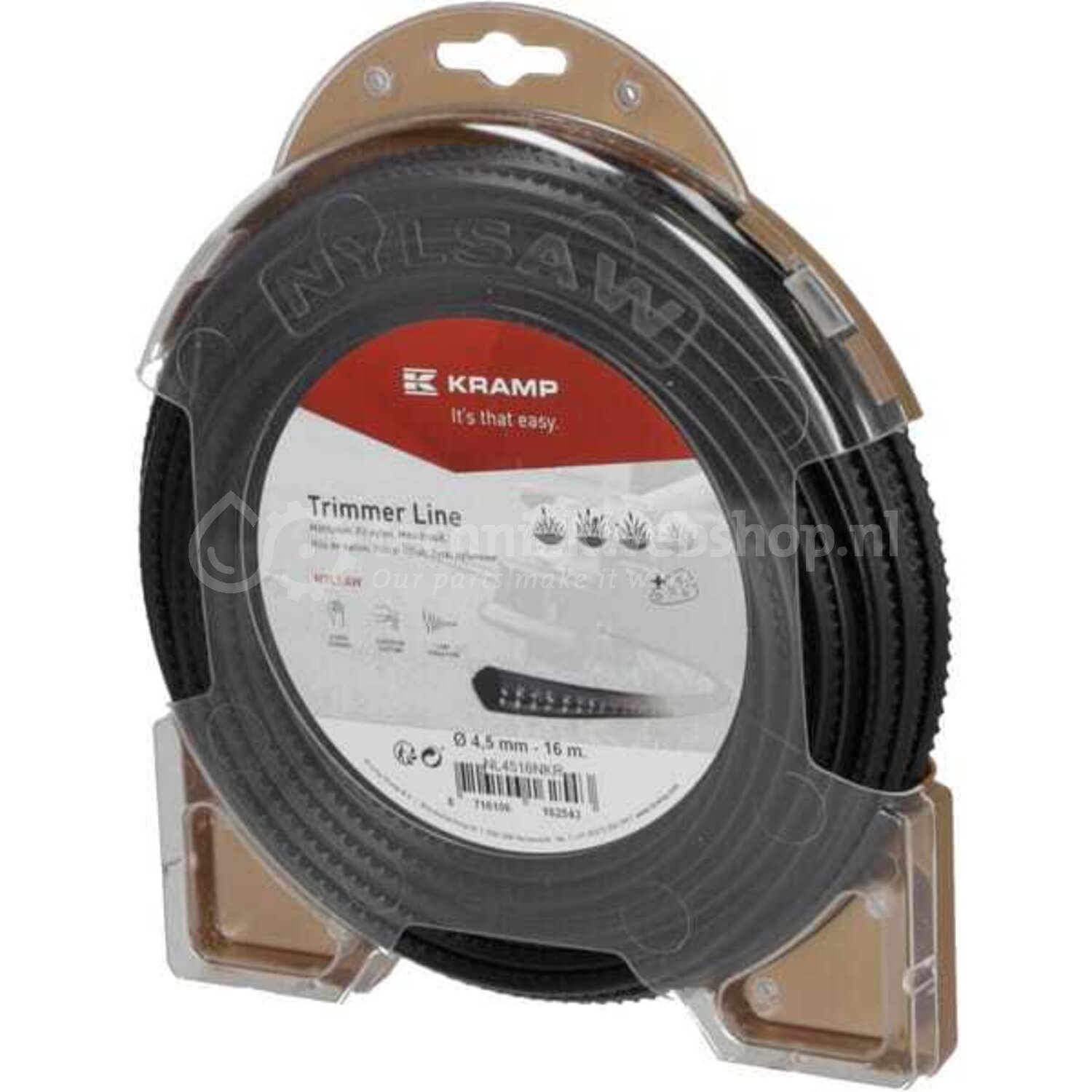 NYLSAW Sägezahn Vierkant Profil Nylonfaden 4,5 mm x 16 Meter Trimmer Motorsense