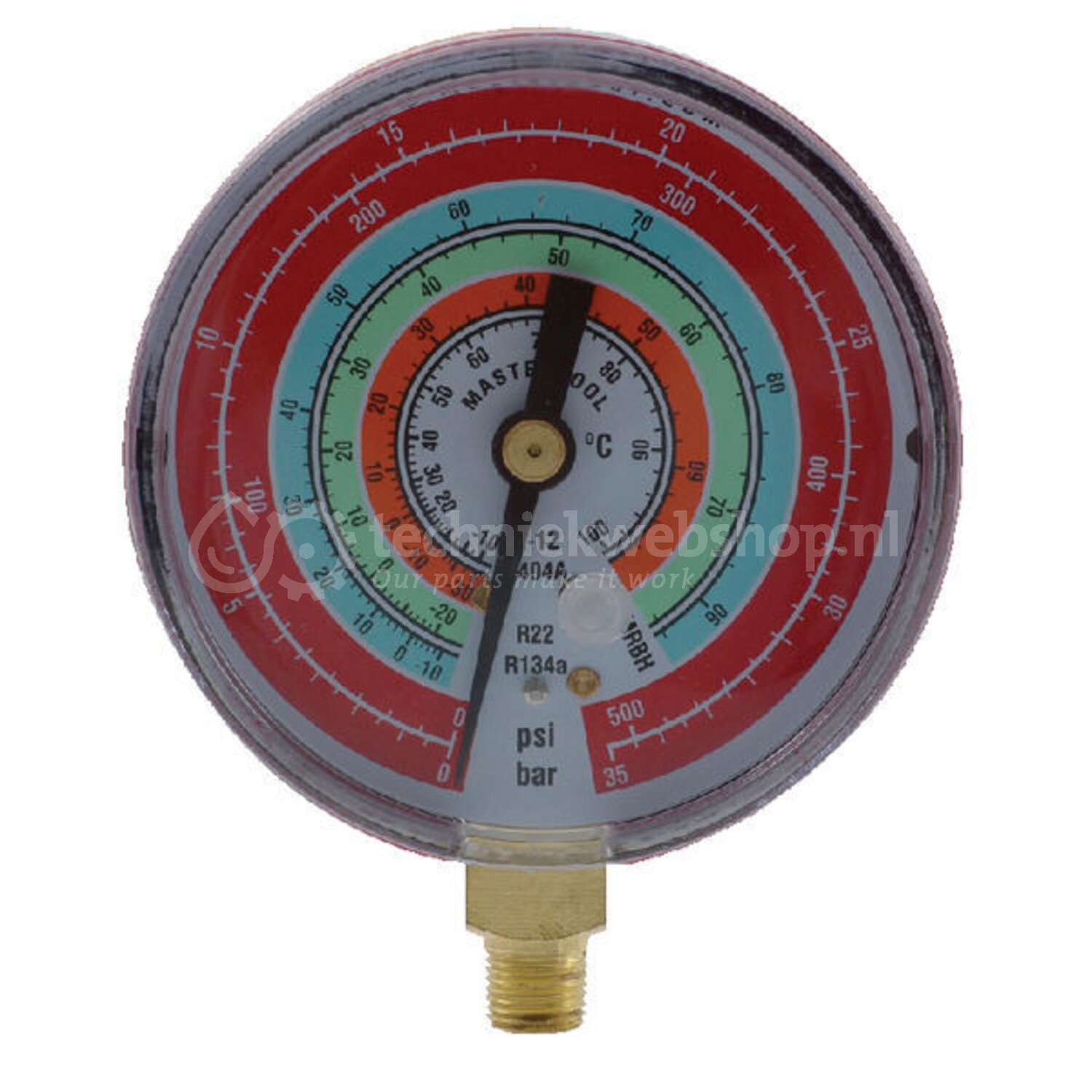 Manometer-hoog rood | Type aansluiting: Aansluiting onder ...
