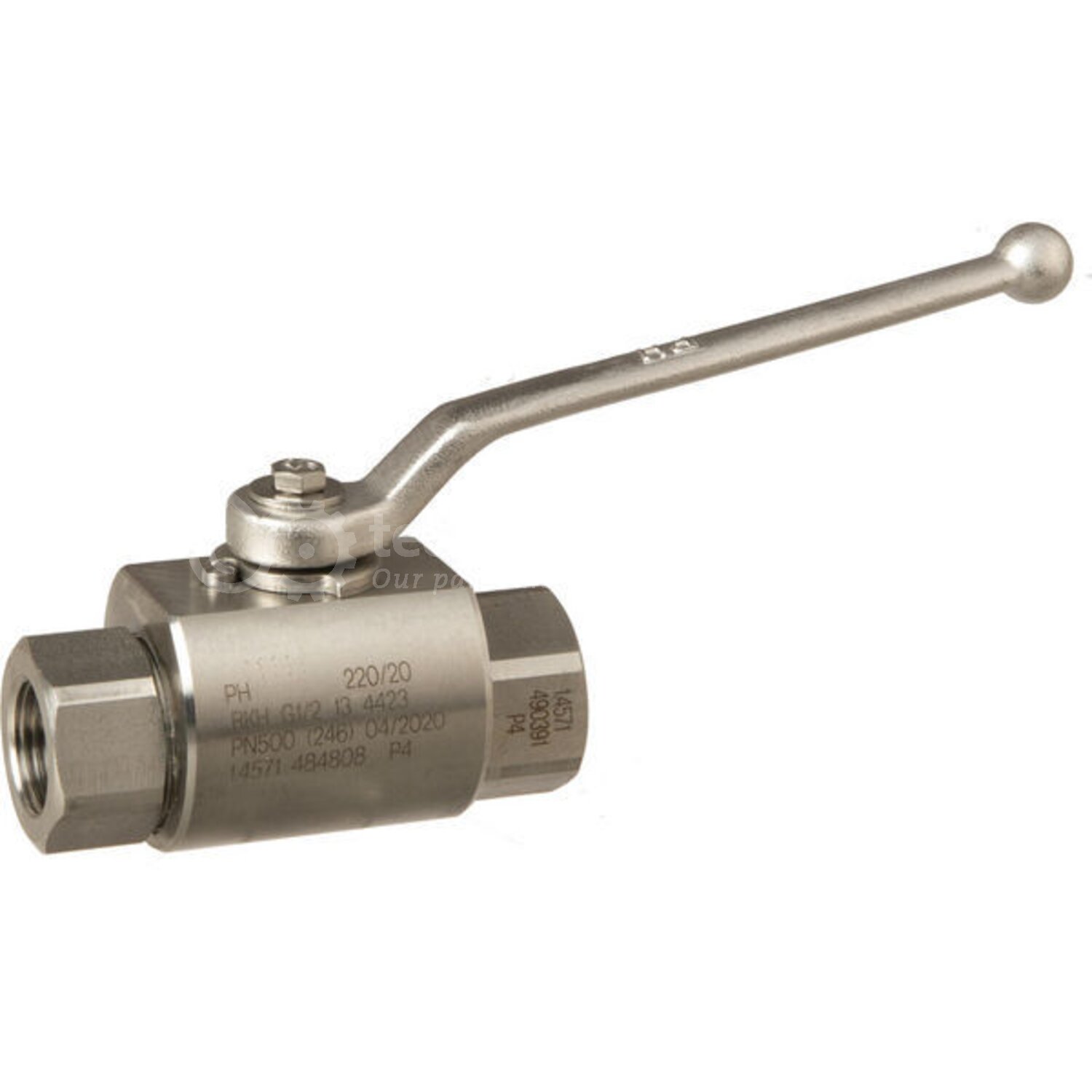 PH Hydraulik Kogelkraan 1/2 BSP RVS - 8432770138379 | Aantal poorten: 2 ...