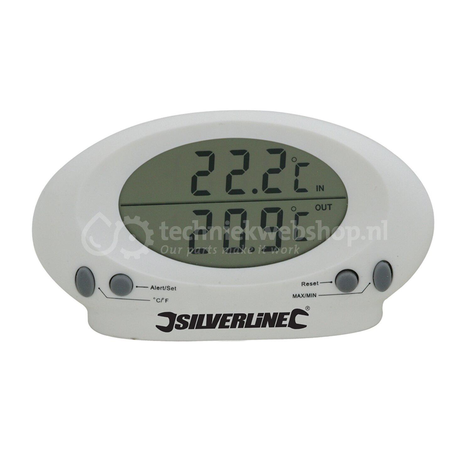 Silverline Thermometer Mit Min/Max-Anzeige – -30 Bis +60 °C, Für Innen & Außen, Mit Aufhängeloch